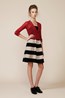 24. Long Long Sleeve Cardigan - Cherry . Hampton Dress - Black + Sand