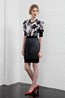 008. Cameo Blouse - Grey Print . Miranda Skirt - Grey Print (reverse ).