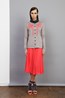 Grace Cardigan - Stone . Sunray Skirt - Coral.