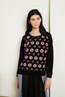 Chris Sweater - Black . Victoria Dress - Blue Multi.