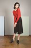 Long Long Sleeve Crew - Red. Sunray Skirt - Black.