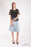 Carlo Top - Black . Maxim Skirt - Cornflower.