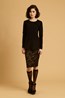 12. Salisbury Jumper - Black . Roma Skirt - Gold.
