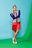 Kiss Cardigan - Blue. Match Skirt - Punch