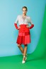 Block Cardigan - Red And Grey . Match Skirt - Punch